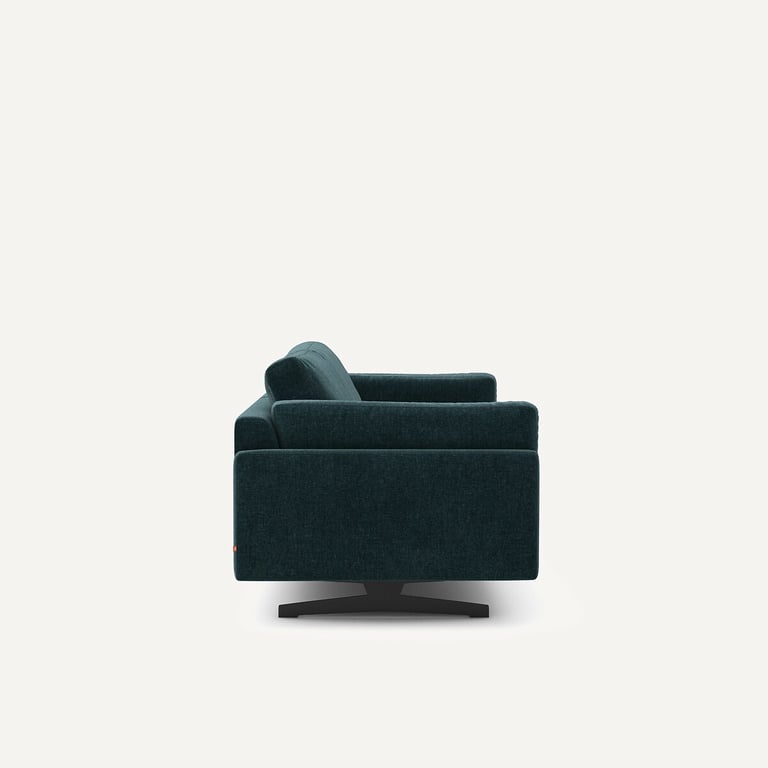 César canapé 2 places tissu chenille bleu canard - Vue supplémentaire 2