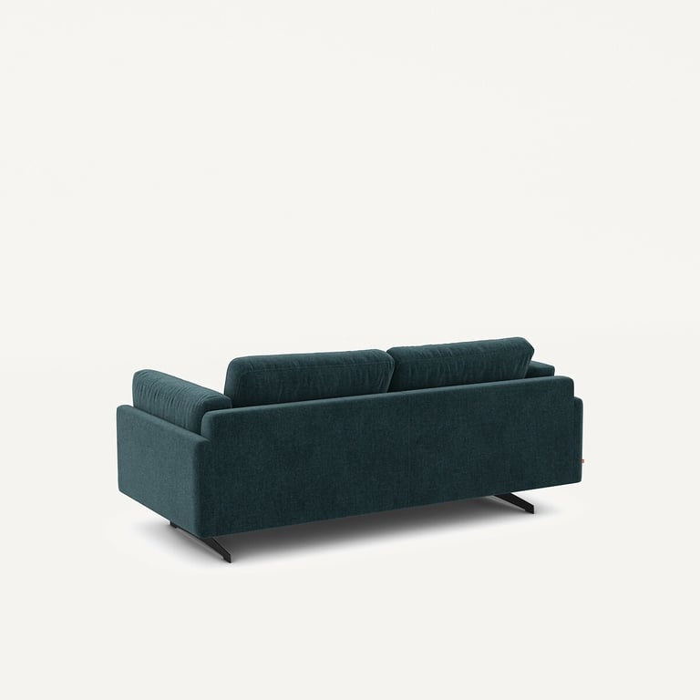 César canapé 2 places tissu chenille bleu canard - Vue supplémentaire 3