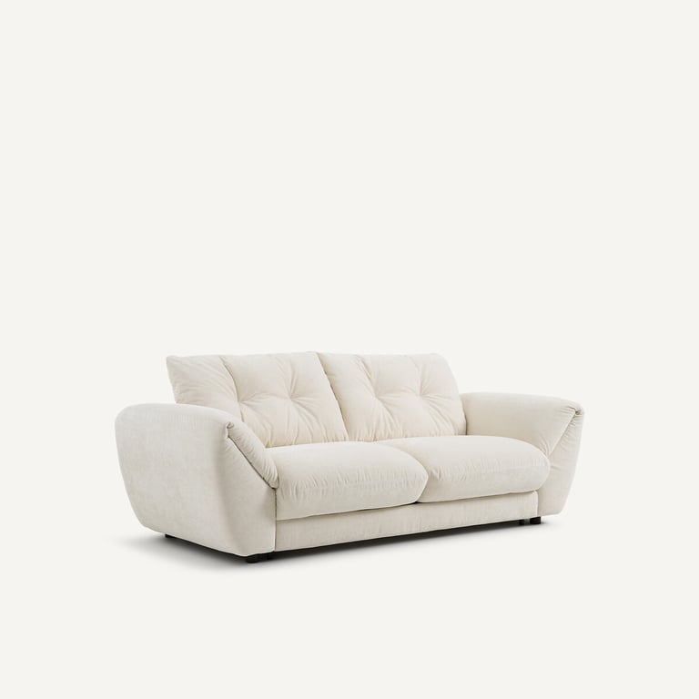 Edgar canapé convertible 3 places tissu chenille blanc - Vue supplémentaire 2