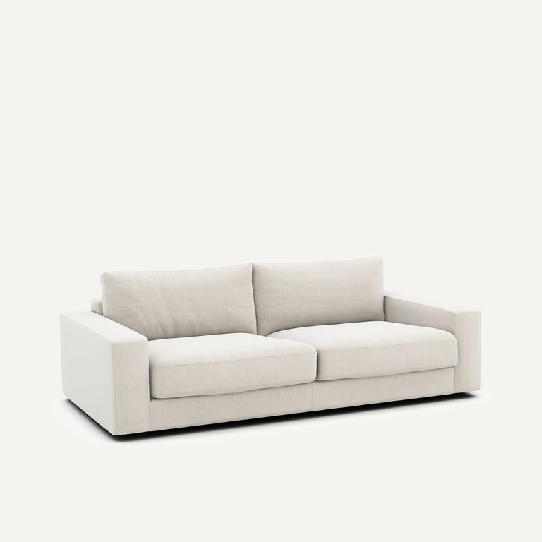 Skander canapé convertible 3 places velours chenille blanc - Vue supplémentaire 1