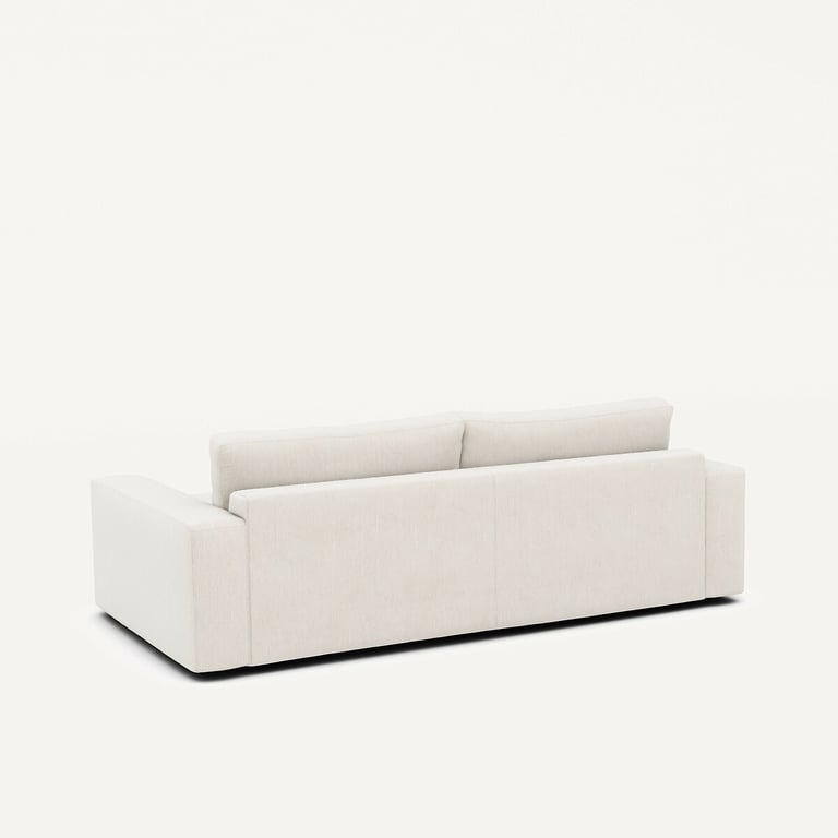 Skander canapé convertible 3 places velours chenille blanc - Vue supplémentaire 3