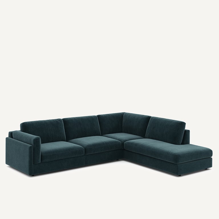 César canapé d'angle convertible 4 places velours chenille vert - Vue supplémentaire 2