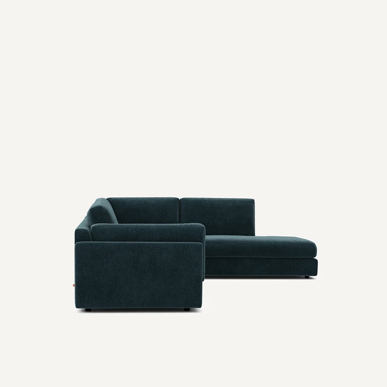 César canapé d'angle convertible 4 places velours chenille vert - Vue supplémentaire 3