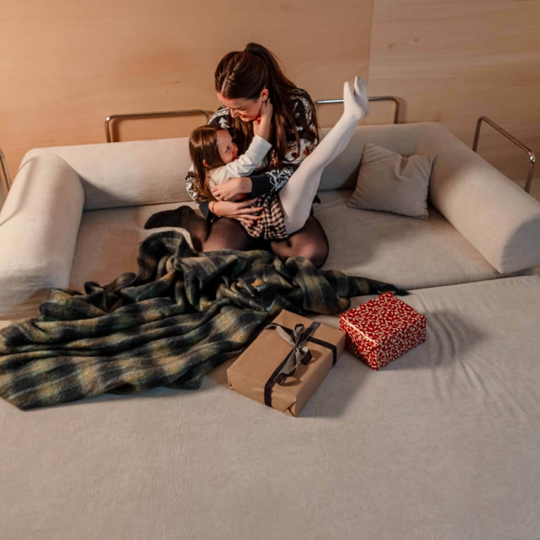 Wendy canapé convertible 2 places tissu polyester ecru - Vue supplémentaire 2