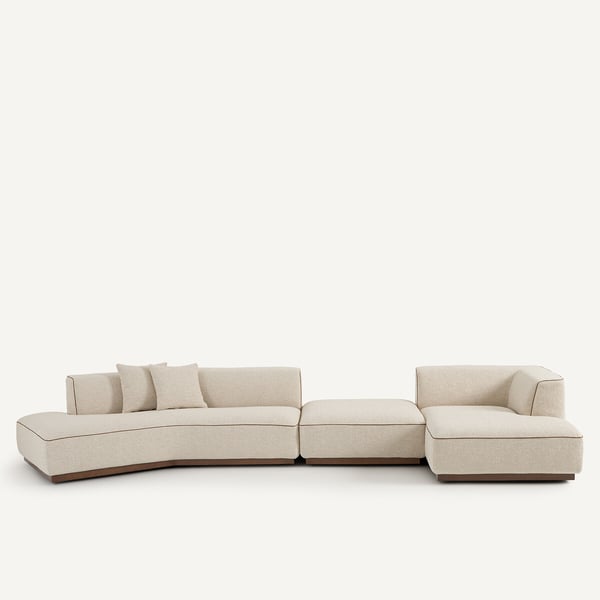 Jacopo canapé d'angle fixe 5 places en bouclette beige