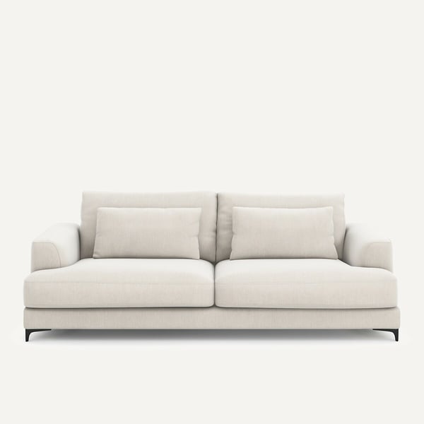 Marsile canapé convertible 4 places velours chenille blanc