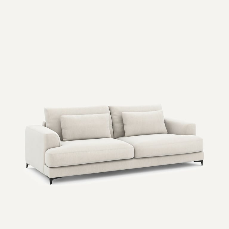 Marsile canapé convertible 4 places velours chenille blanc - Vue supplémentaire 1