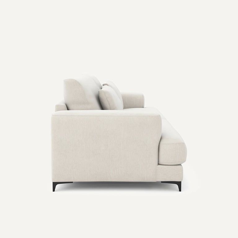 Marsile canapé convertible 4 places velours chenille blanc - Vue supplémentaire 2