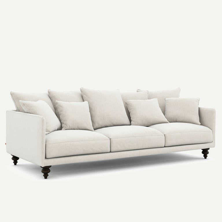 Lazare canapé 3 places tissu chenille blanc - Vue supplémentaire 1