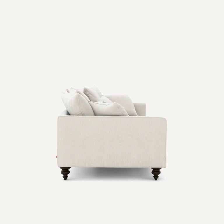 Lazare canapé 3 places tissu chenille blanc - Vue supplémentaire 2