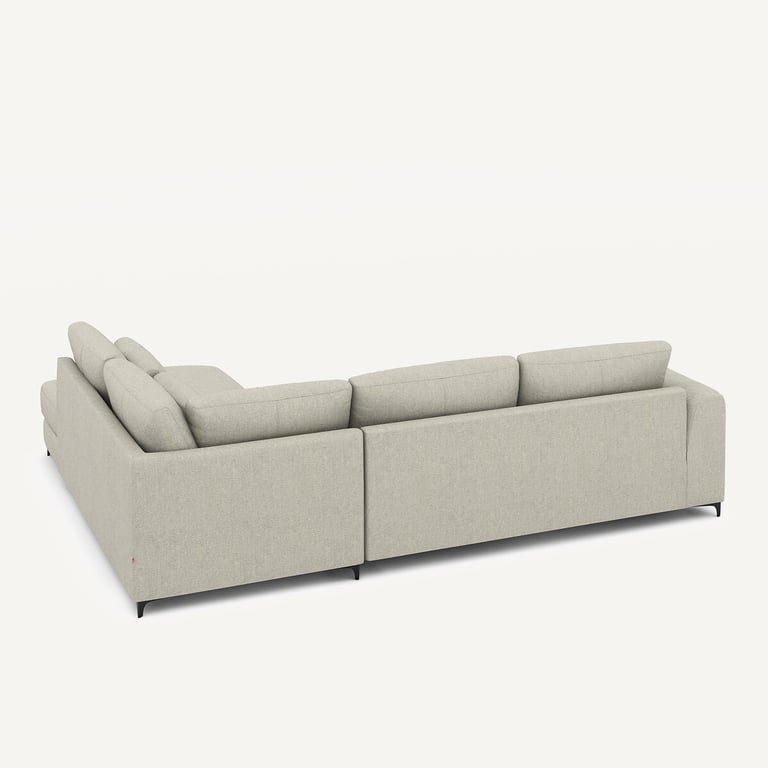 Marsile canapé d'angle convertible 4 places tissu tweedé beige - Vue supplémentaire 3