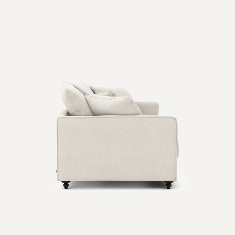 Lazare canapé convertible 3 places velours chenille blanc - Vue supplémentaire 2