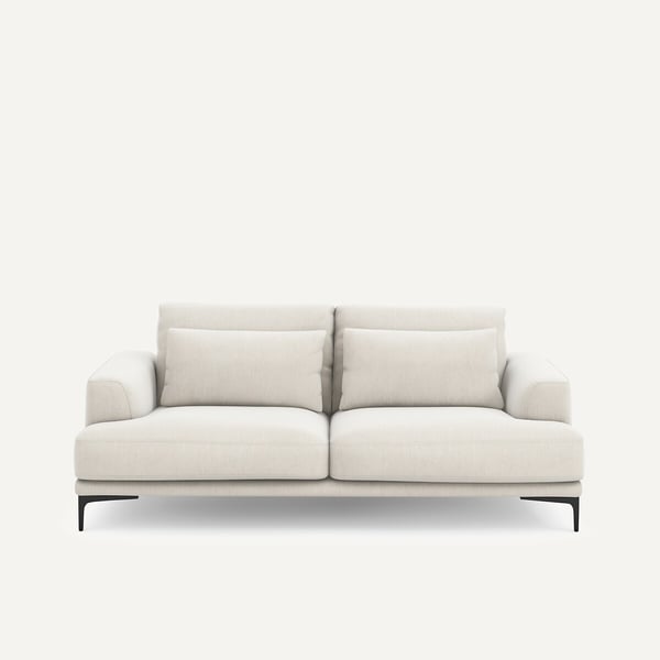 Marsile canapé 3 places velours chenille blanc