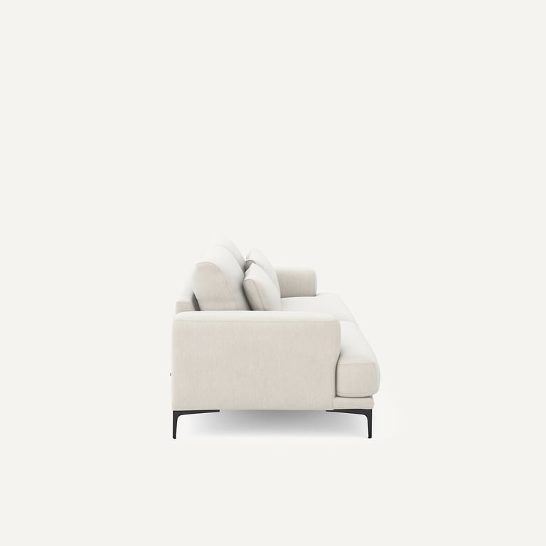 Marsile canapé 3 places velours chenille blanc - Vue supplémentaire 2