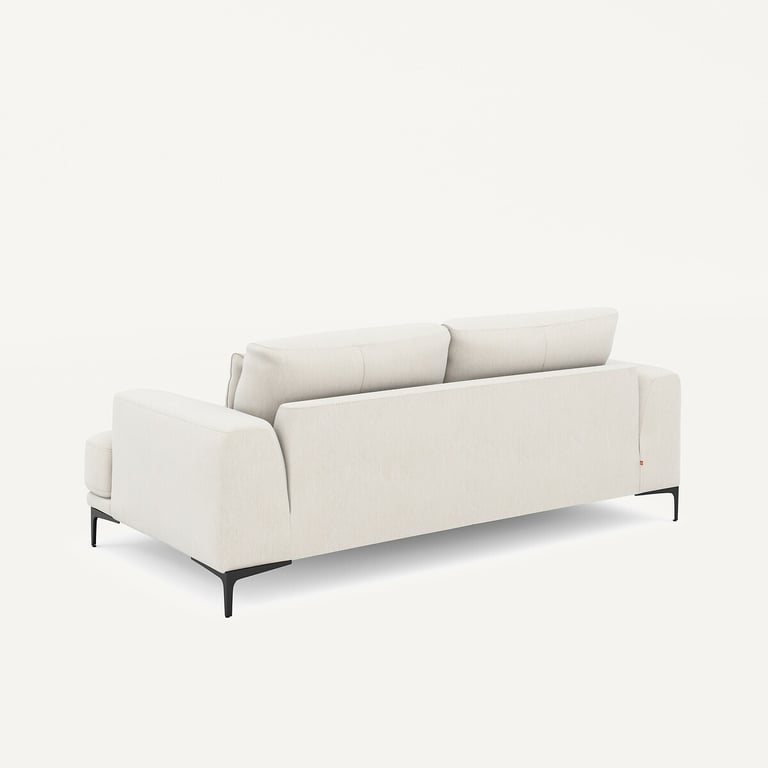 Marsile canapé 3 places velours chenille blanc - Vue supplémentaire 3