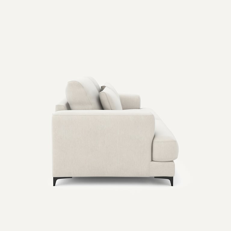 Marsile canapé convertible 3 places velours chenille blanc - Vue supplémentaire 2