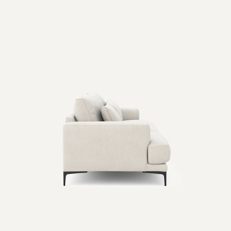 Marsile canapé 4 places velours chenille blanc - Vue supplémentaire 2