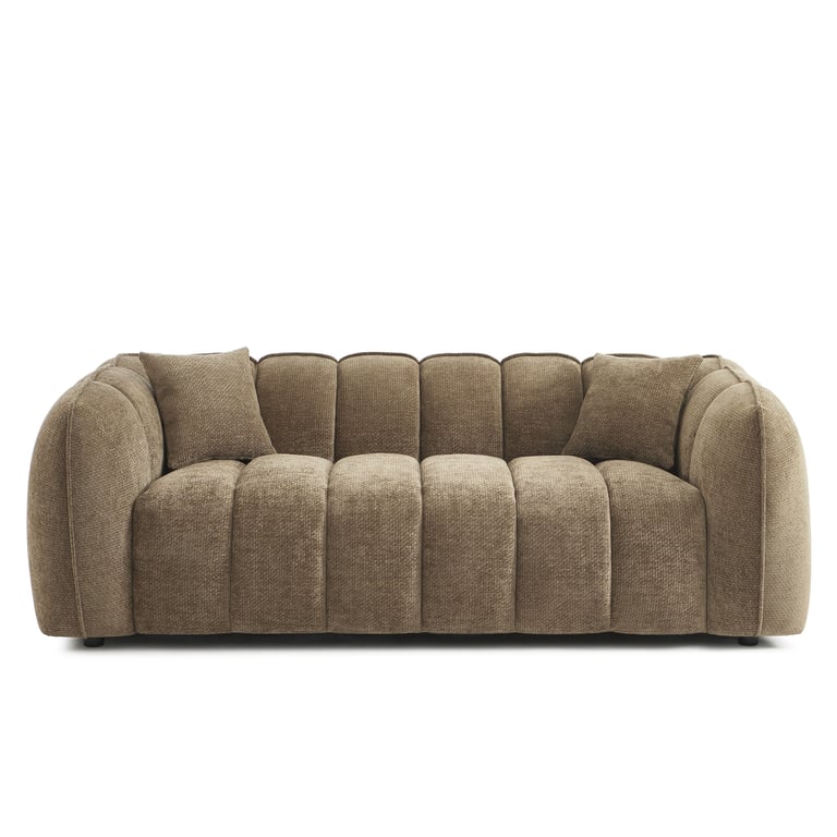Matilda - Canapé 3 places chenille beige - Vue supplémentaire 1