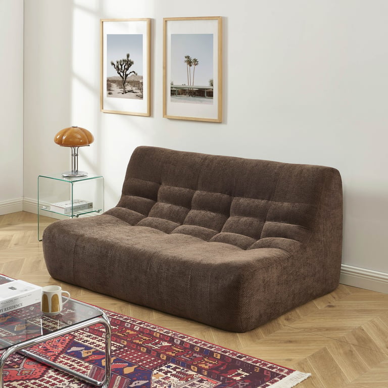 Janis - Ensemble banquette et chauffeuse 3 places chenille marron - Vue supplémentaire 3