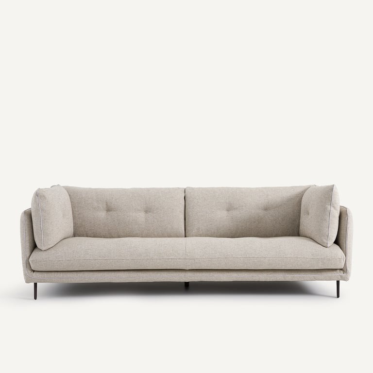 Produit similaire: BOTERO canapé 3 places en texturé viscose et lin beige