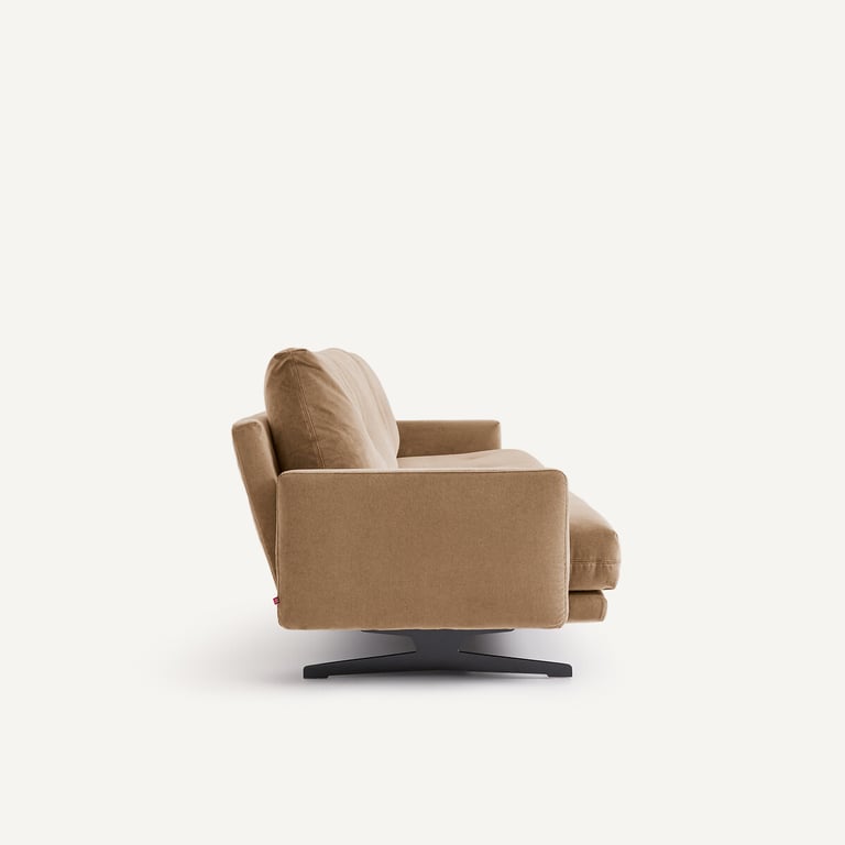 DELICATO canapé 3 places en velours stonewashed beige - Vue supplémentaire 2