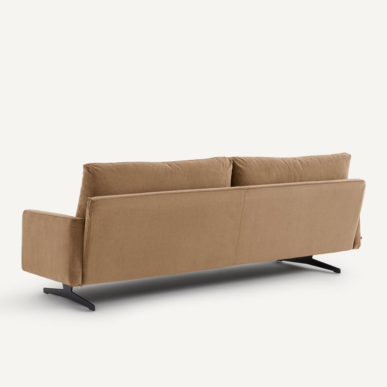 DELICATO canapé 3 places en velours stonewashed beige - Vue supplémentaire 3