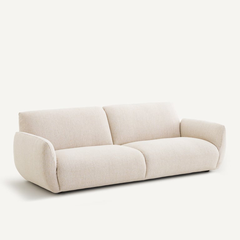 SPOGANO canapé 3 places en tweedé beige - Vue supplémentaire 1