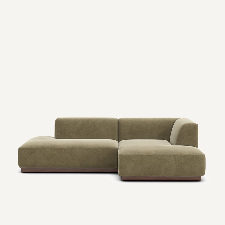 Produit similaire: Jacopo canapé d'angle fixe droit 4 places en velours de lin vert