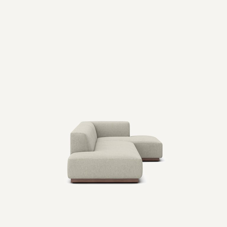 Jacopo canapé d'angle fixe droit XL 4 places en tweedé beige - Vue supplémentaire 2