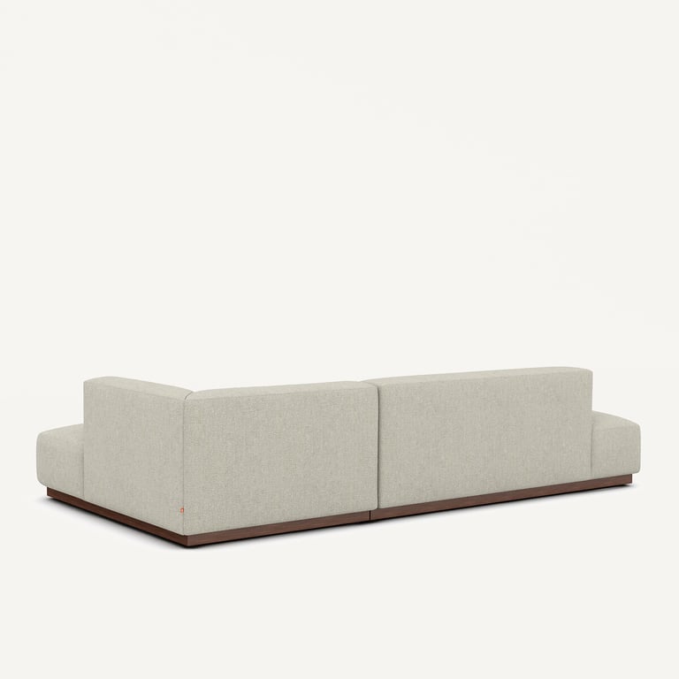 Jacopo canapé d'angle fixe droit XL 4 places en tweedé beige - Vue supplémentaire 3
