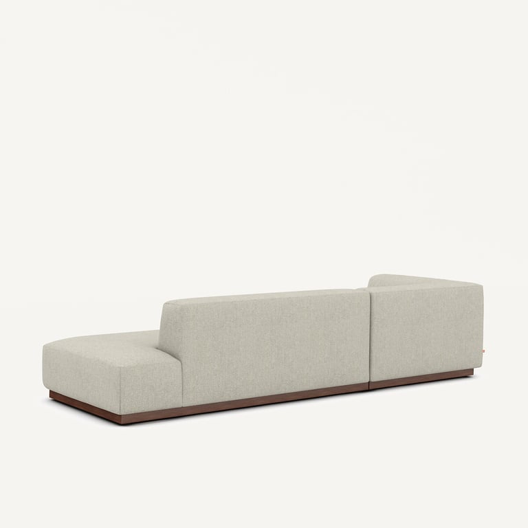 Jacopo canapé d'angle fixe gauche XL 4 places en tweedé beige - Vue supplémentaire 3