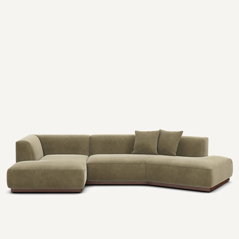 Produit similaire: Jacopo canapé d'angle fixe 5 places en velours de lin vert