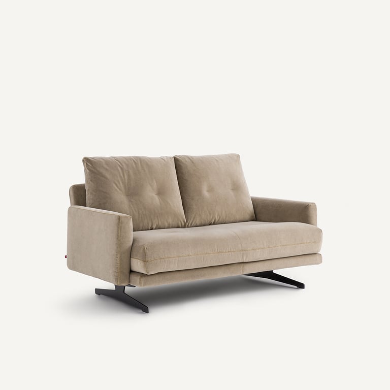 DELICATO canapé 2 places en velours stonewashed gris - Vue supplémentaire 1