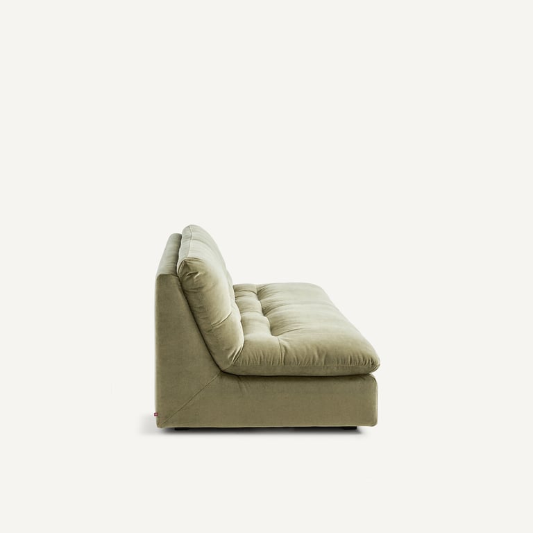 Giuliano canapé 3 places modulable en velours de lin tilleul - Vue supplémentaire 3