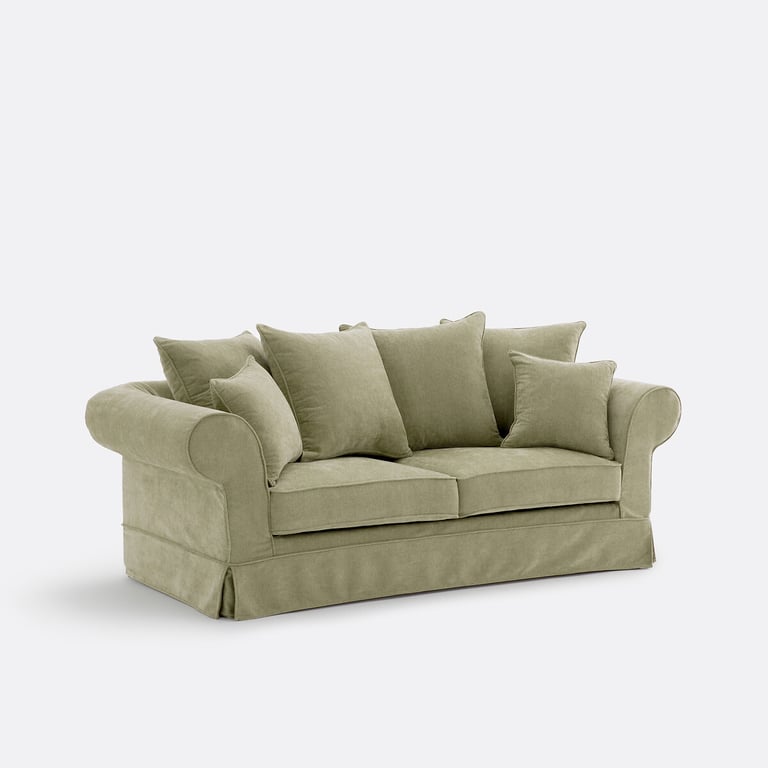 Adelia - Canapé convertible 3 places tissu chiné vert - Vue supplémentaire 3