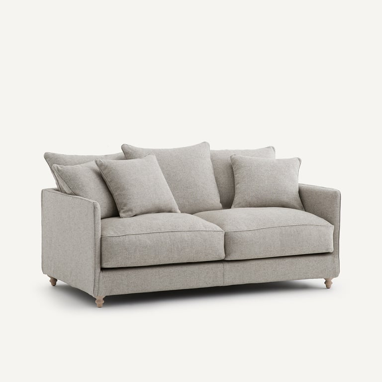 LAZARE canapé convertible 2 places convertible en texturé viscose et lin beige - Vue supplémentaire 1