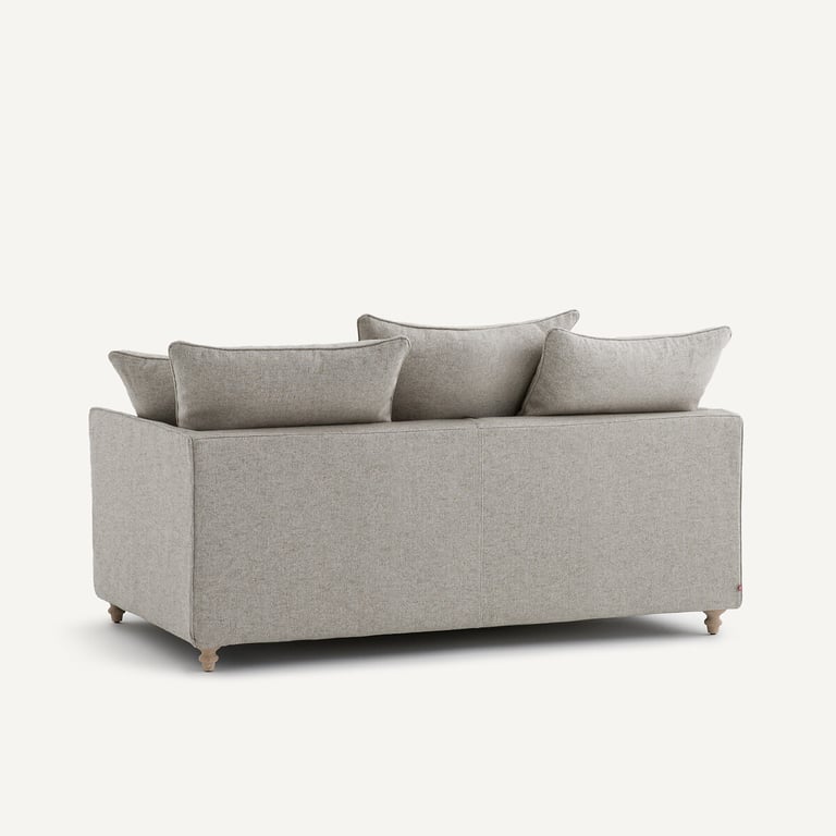 LAZARE canapé convertible 2 places convertible en texturé viscose et lin beige - Vue supplémentaire 3