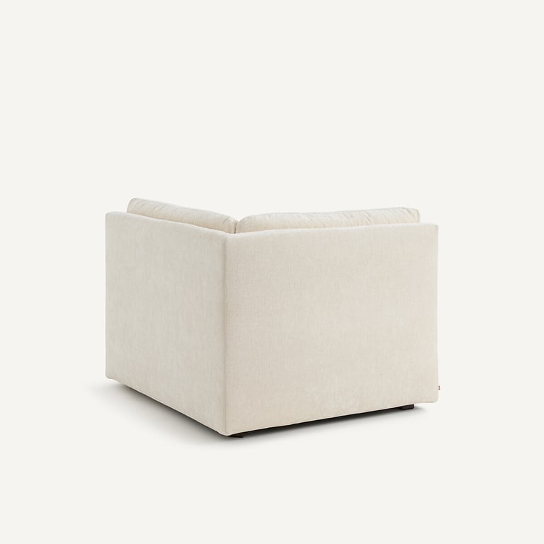 GIULIANO canapé d'angle fixe velours chenille blanc - Vue supplémentaire 3