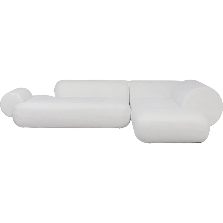 Soft - Canapé d'angle fixe tissu texturé blanc - Vue supplémentaire 2