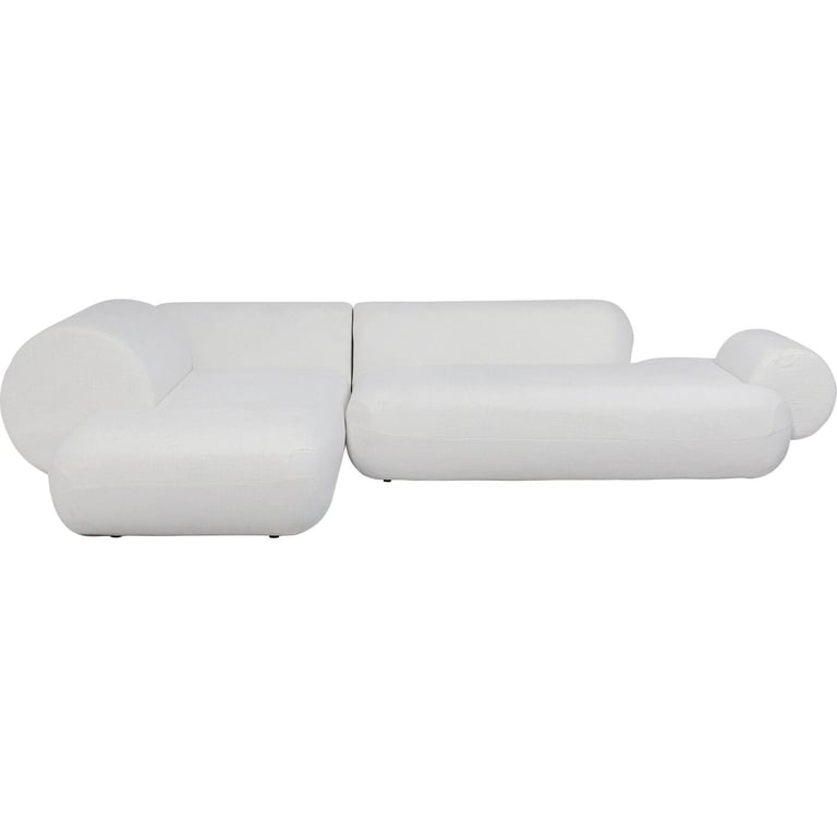 Soft - Canapé d'angle fixe tissu texturé blanc - Vue supplémentaire 1