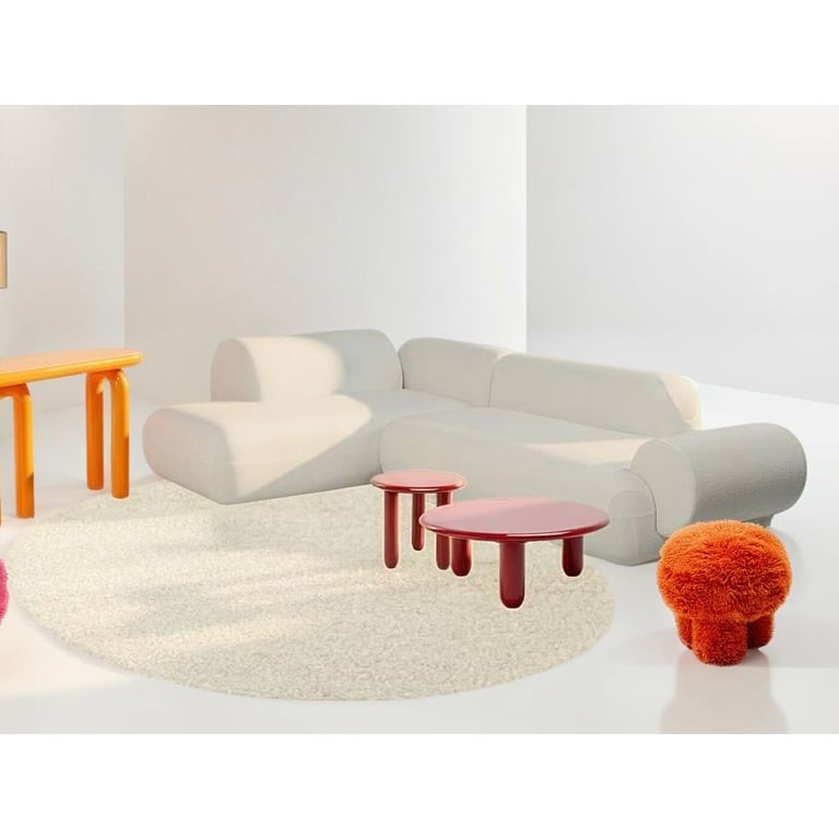 Soft - Canapé d'angle fixe tissu texturé blanc - Vue supplémentaire 3