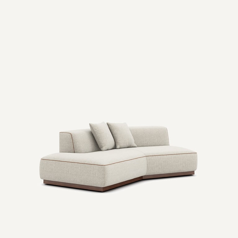 JACOPO demi-canapé modulable tissu chiné beige - Vue supplémentaire 1