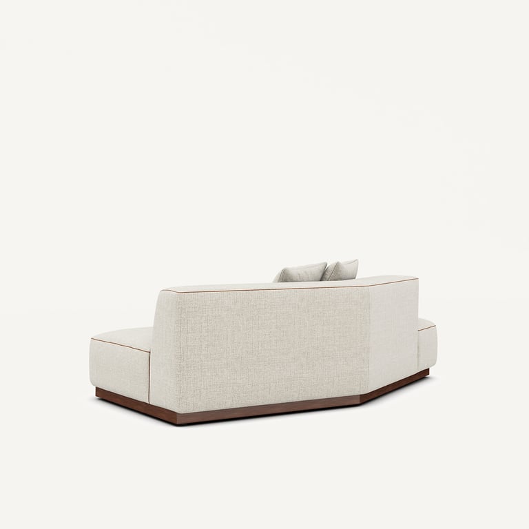 JACOPO demi-canapé modulable tissu chiné beige - Vue supplémentaire 3