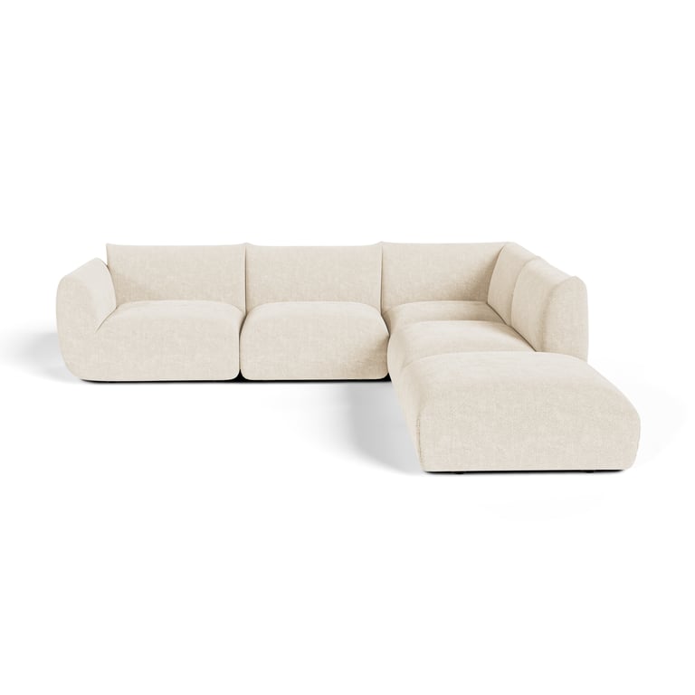 Nooma - Canapé modulable 7 places velours beige - Vue supplémentaire 1