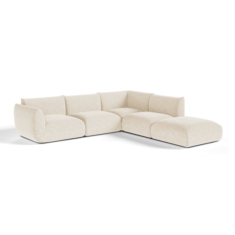 Nooma - Canapé modulable 7 places velours beige - Vue supplémentaire 2