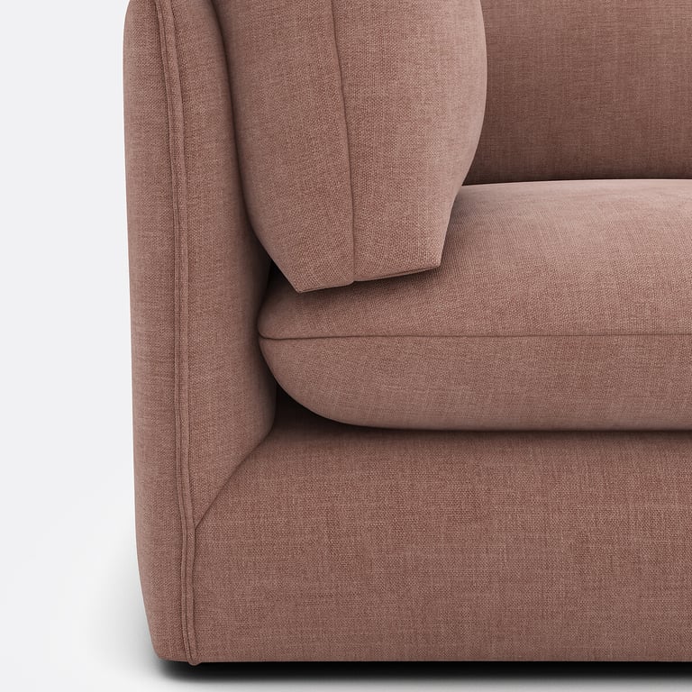 MALO canapé 3 places modulable avec pouf en tissu structuré marron - Vue supplémentaire 3