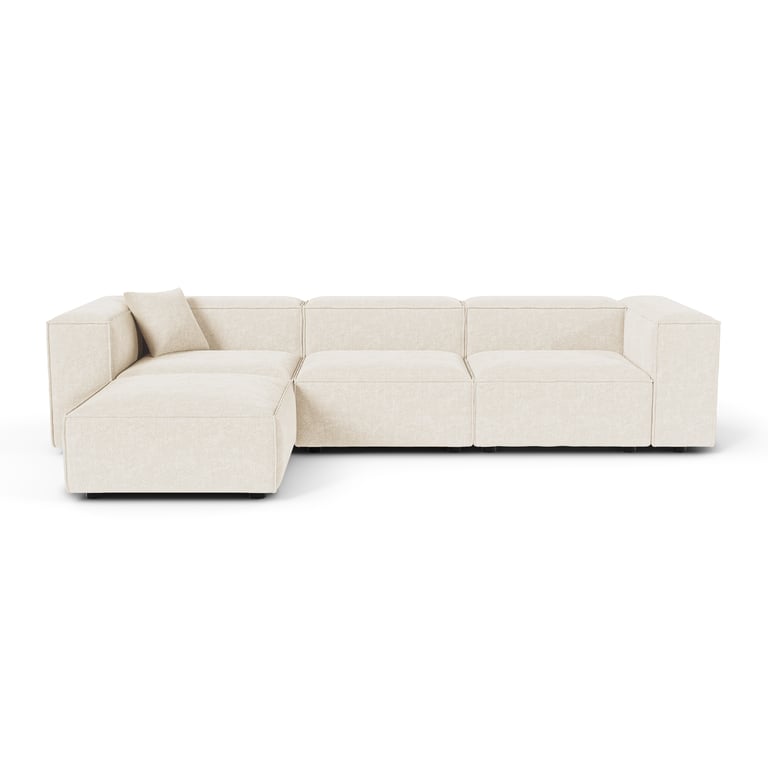 Cubi - Canapé d'angle modulable 6 places velours beige - Vue supplémentaire 1