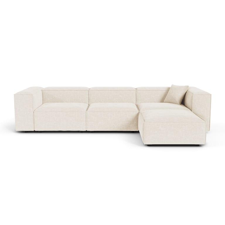 Cubi - Canapé d'angle modulable 6 places velours beige - Vue supplémentaire 3