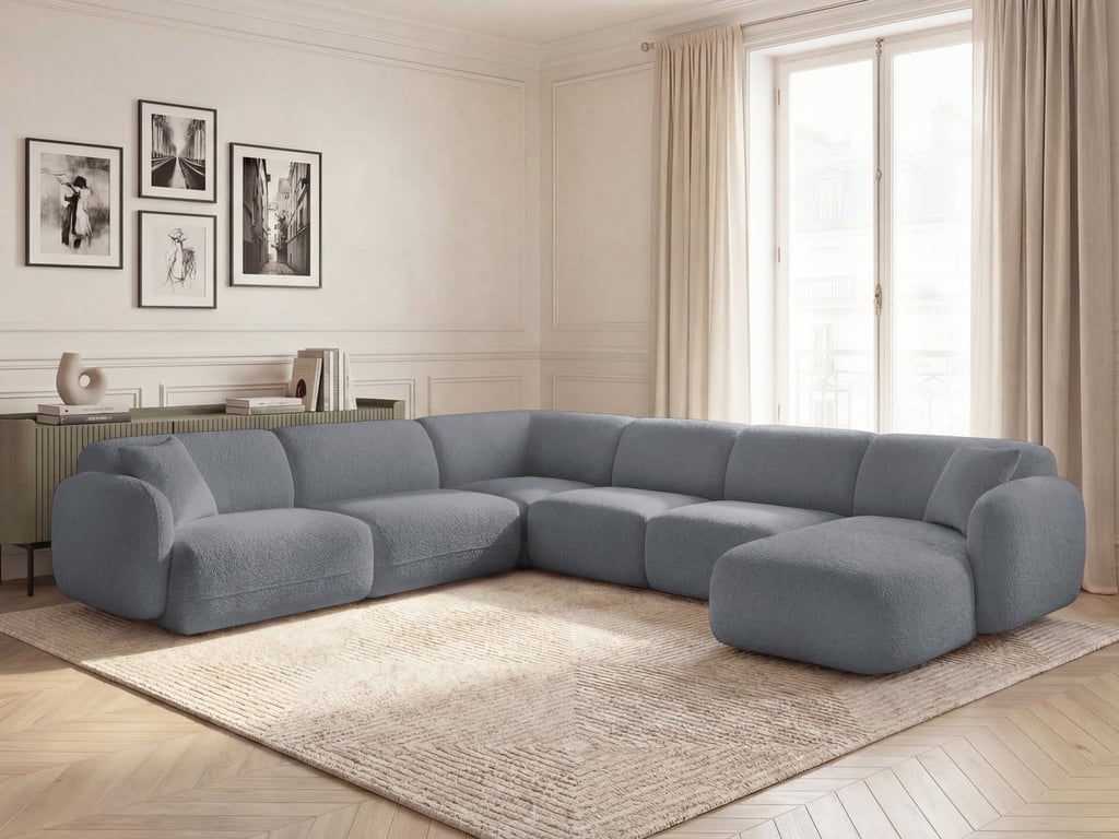 Produit similaire: Anda - Canapé d'angle fixe 6 places chenille gris