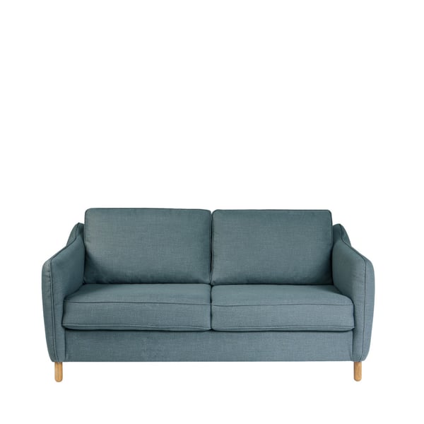 Vornay canapé convertible 2 places tissu bleu canard
